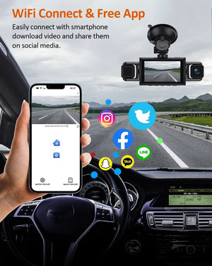 4 Channel Car Dash Cam With WiFi FHD 1080P Front Left Right Rear Night Vision - stepyours.com