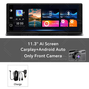 K2 Pro Dash Cam 11.3 Inch 4K 2160P GPS Wireless CarPlay Dual Lens - stepyours.com