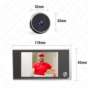KAK 3.5" Digital Door Peephole Camera Electronic Door Viewer Bell 120 Degree Wide Angle HD Screen Home Security System Hardware by stepyours.com