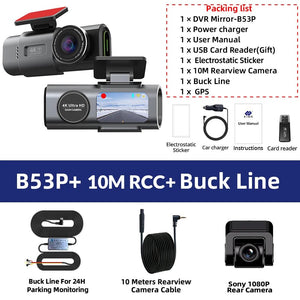 4K Dash Cam With GPS WiFi Night Vision Rear Camera Car DVR Recorder - stepyours.com