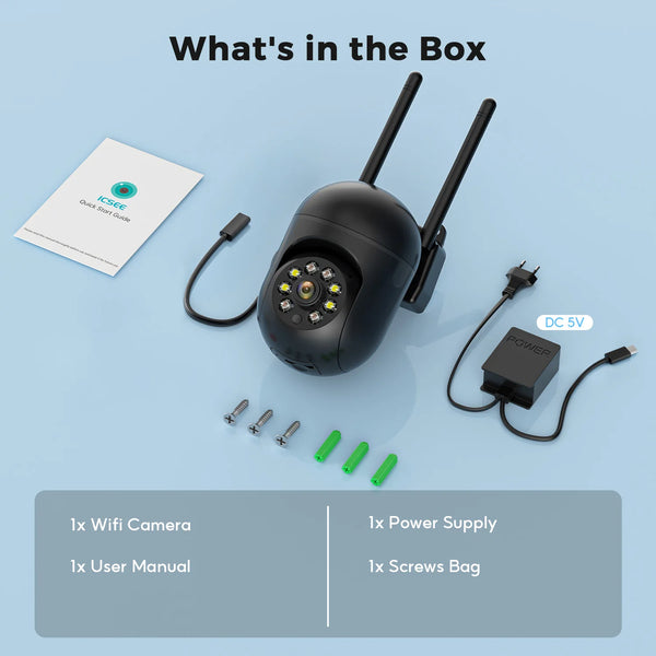 4MP Outdoor WiFi Camera 2K PTZ Night Vision IP Surveillance ICSee App - stepyours.com