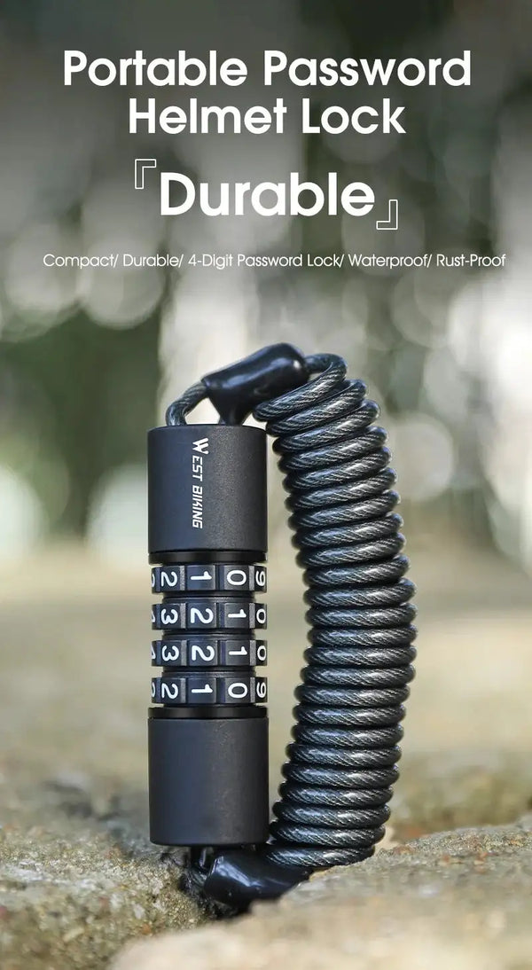 Portable Anti Theft Cable Lock For Helmets And Bikes — product view 7