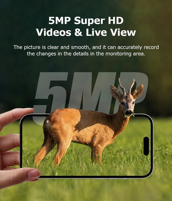 INQMEGA4G Solar Trail Camera 2K Night Vision 5MP PIR Motion Activated - stepyours.com