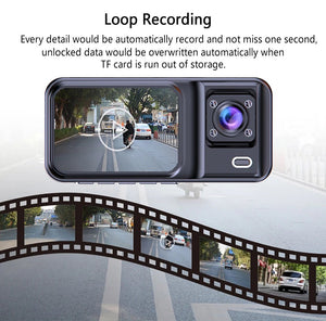 3 Channel Dash Cam for Cars 1080P Video Recorder Rear View Car DVR - stepyours.com