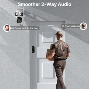 Three Lens PTZ IP Camera Outdoor HD WiFi Security Auto Tracking CCTV Hooks - stepyours.com