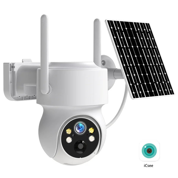 WiFi PTZ Solar Outdoor Camera 3MP 355 Pan 90 Tilt With iCsee App - stepyours.com
