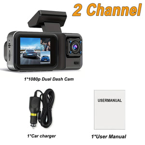 3 Channel Dash Cam for Cars 1080P Video Recorder Rear View Car DVR - stepyours.com