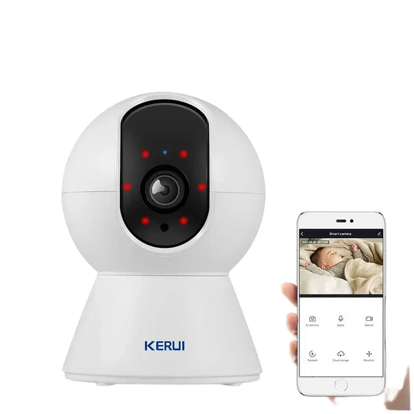 Kerui 5MP 8MP 4K Mini WiFi IP Camera - Tuya Auto Tracking Indoor Security Hooks - stepyours.com