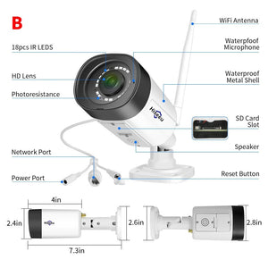 Hiseeu 3/5/8MP Wireless IP Camera - Waterproof 1080P WiFi Bullet for CCTV Kits - stepyours.com
