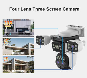 LS VISION 20MP Outdoor WiFi Security Camera With 4 Lenses 10X Zoom Auto Tracking - stepyours.com
