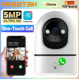 PEGATAH 5MP One - Touch Call Indoor Baby Monitor WiFi Color Night Vision - stepyours.com