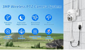 5MP Outdoor WiFi PTZ Camera With 5X Digital Zoom P2P CCTV Hiseeu Compatible - stepyours.com