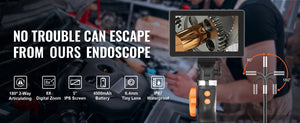 SucceBuy Articulate Borescope With Light - Two Way Articulation 5In Screen Hooks - stepyours.com