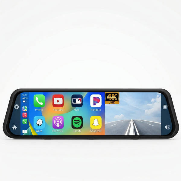 UHD Dash Cam Mirror for Safer Driving With CarPlay - stepyours.com