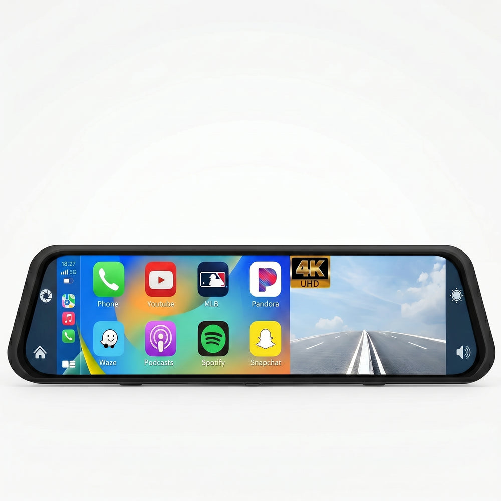 UHD Dash Cam Mirror for Safer Driving With CarPlay - stepyours.com