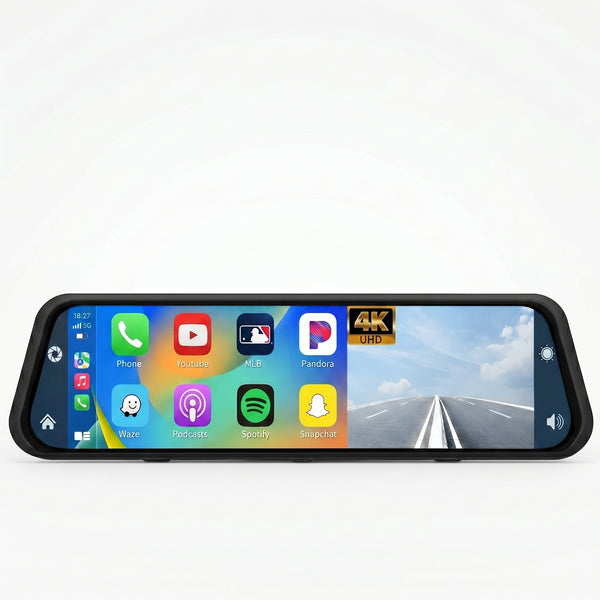 UHD Dash Cam Mirror for Safer Driving With CarPlay - stepyours.com